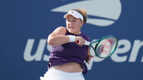Jeļena Ostapenko durante el US Open.