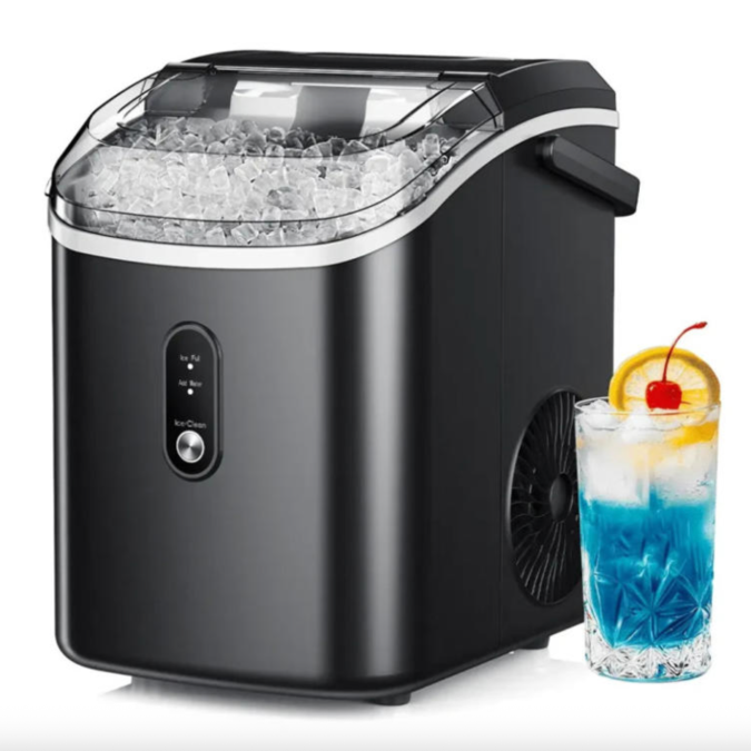 Esta máquina de hielos es ideal para comidas al aire libre.