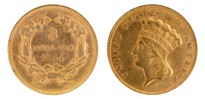 Aunque este ejemplar es de 1854, conserva las mismas características de la moneda de 1858 que está siendo subastada.