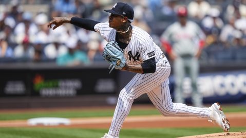 Marcus Stroman durante un juego con los New York Yankees.