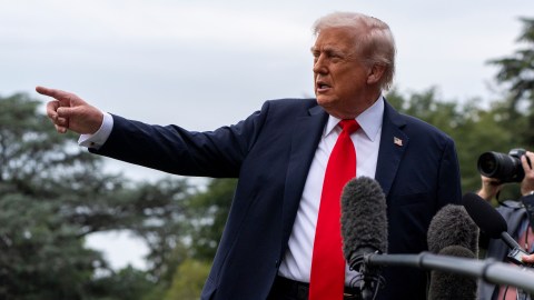 Trump con la prensa en el Jardín Sur de la Casa Blanca