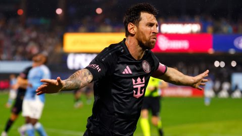 Lionel Messi celebra un gol ante New York City FC.