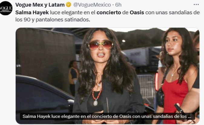 Salma Hayek y Valentina Paloma brillan con estilos diferentes en el concierto de Oasis en Pasadena, California