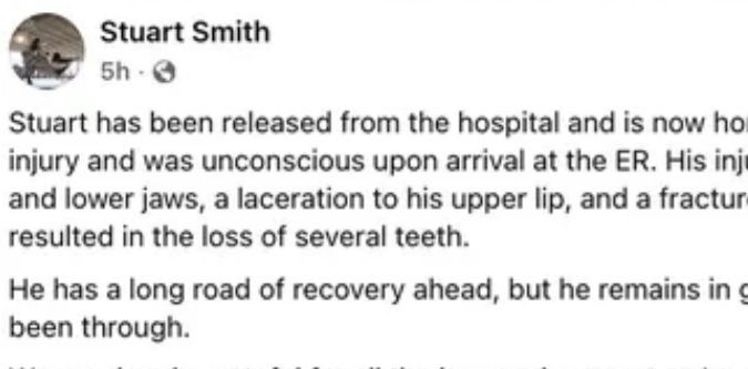 Comunicado de Stuart Smith publicado en Facebook.