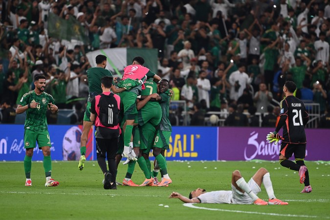Arabia Saudita celebrando la clasificación a la Copa del Mundo 2026.