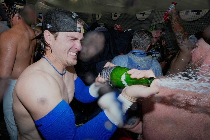 Dodgers celebrando el pase a la Serie Mundial.