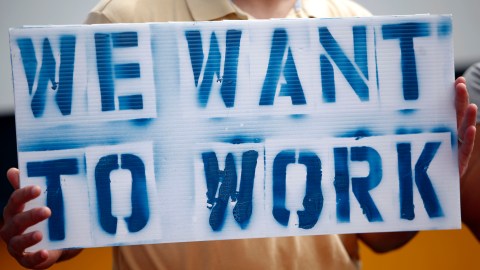 Protesta de empleados federales en Puerto Rico