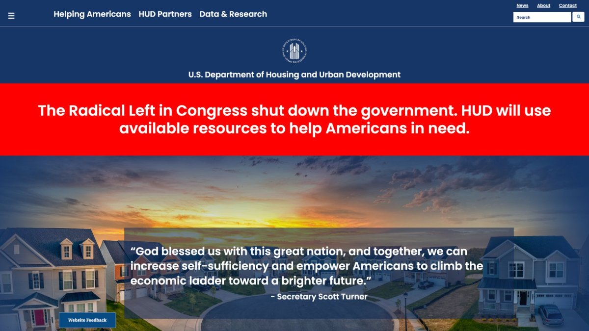 Sitio web del gobierno de Trump atribuye el cierre a la "izquierda radical", violando la Ley Hatch