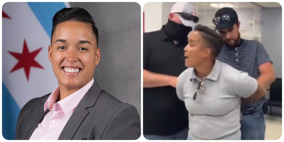 (VIDEO) Concejal boricua de Chicago Jessie Fuentes reclama a agentes orden judicial para arrrestar a migrante en hospital y la detienen