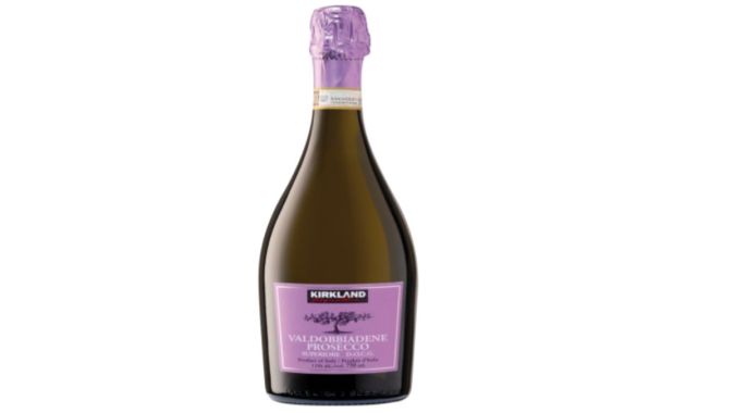 Botella de Kirkland Signature Valdobbiadene Prosecco DOCG market pick-up.