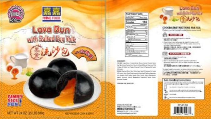 Bollo de lava con yema de huevo salada de la marca Prime Food.