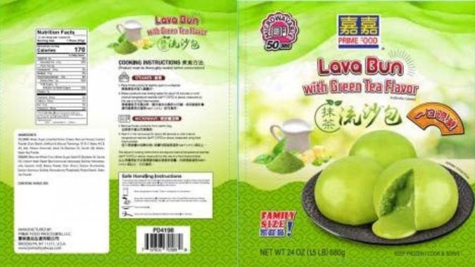 Bollo de lava de la marca Prime Food con sabor a té verde.