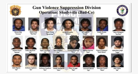 Algunos de los acusados de violencia pandillera en Queens, NYC.