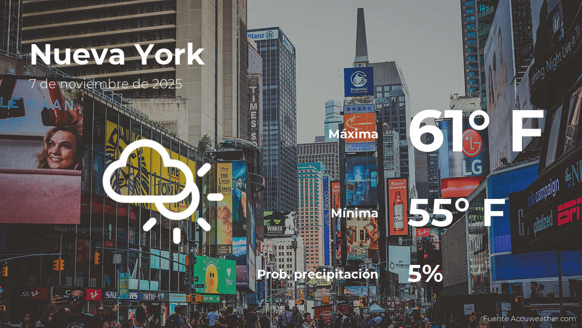 Nueva York: pronóstico del tiempo para este viernes 7 de noviembre