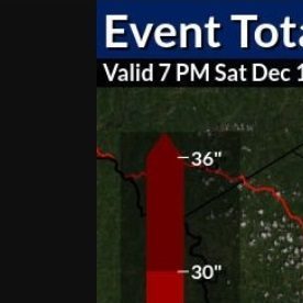 Pronóstico de acumulación de nieve este fin de semana en el área triestatal.