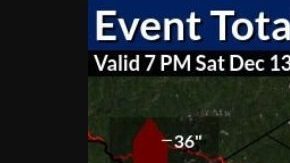 Pronóstico de acumulación de nieve este fin de semana en el área triestatal.