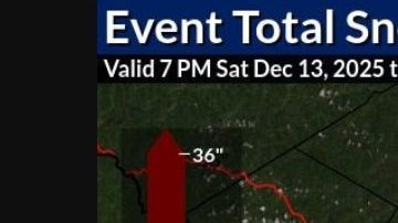 Pronóstico de acumulación de nieve este fin de semana en el área triestatal.
