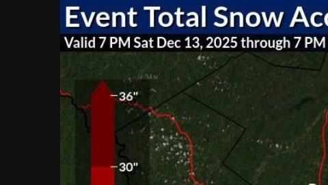 Pronóstico de acumulación de nieve este fin de semana en el área triestatal.