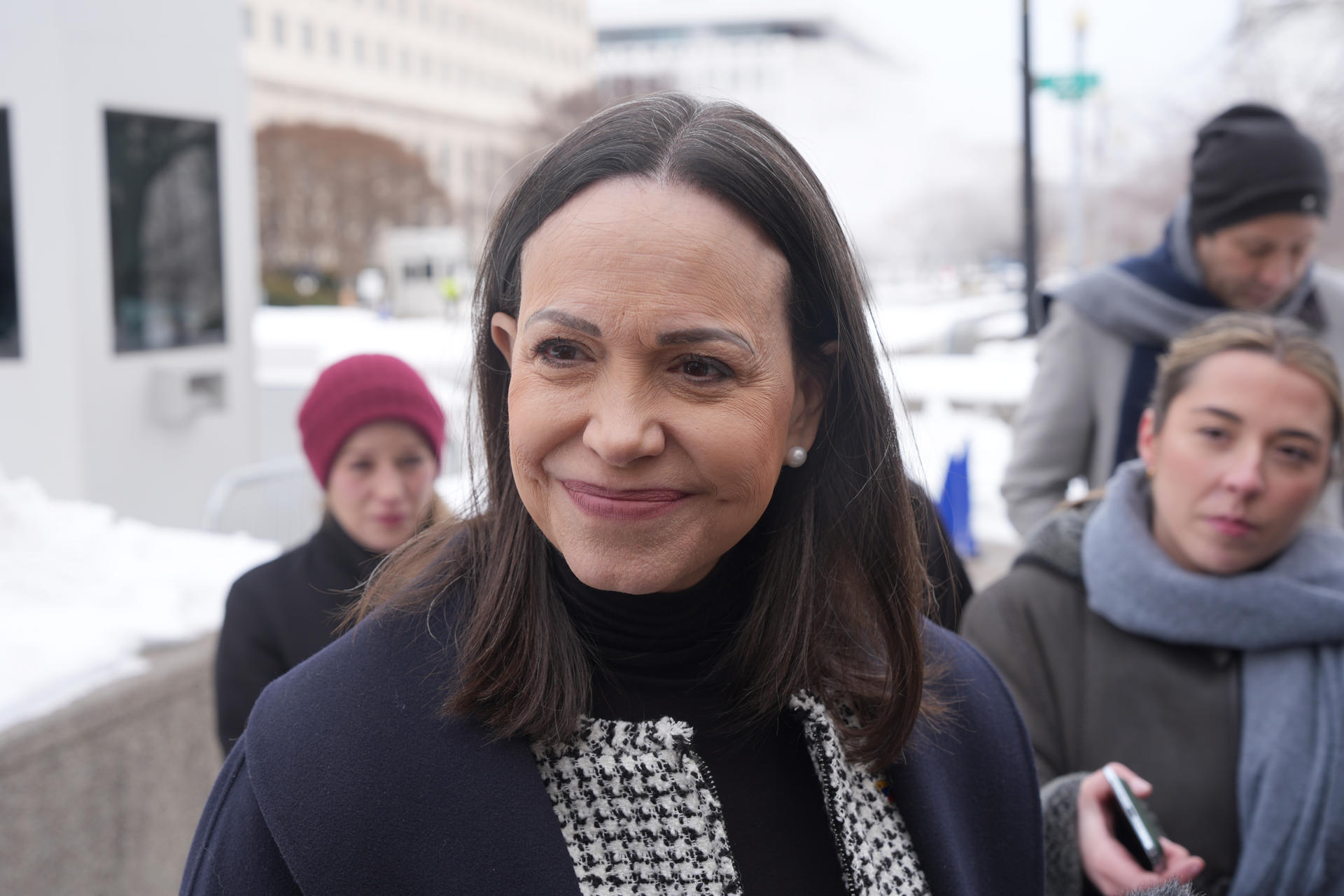 María Corina Machado en su encuentro con el secretario de Estado Marco Rubio