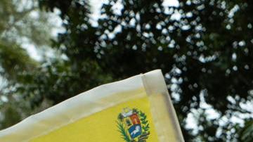 Ciudadanos venezolanos celebran en una manifestación por la intervención de Estados Unidos en Venezuela este domingo, en Santo Domingo (República Dominicana).