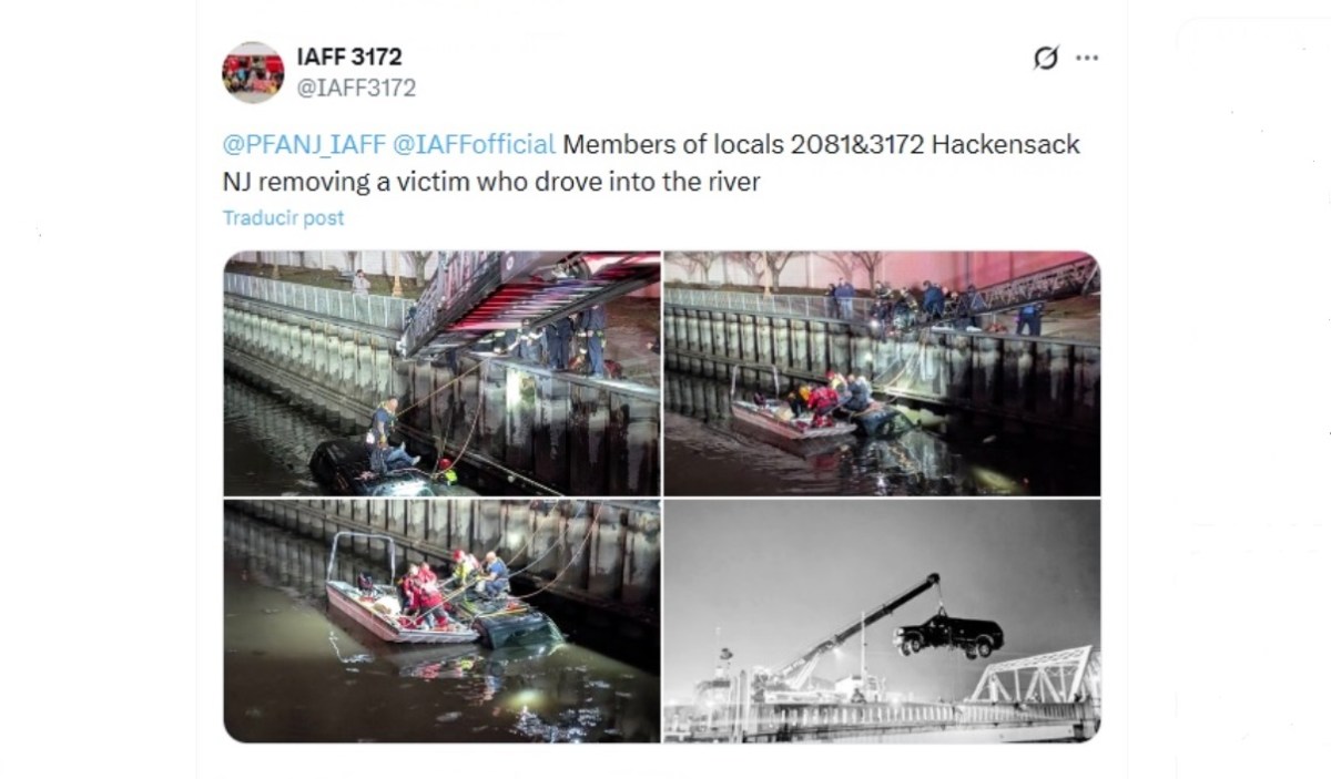 Milagroso rescate en NJ: conductor cayó a un río helado