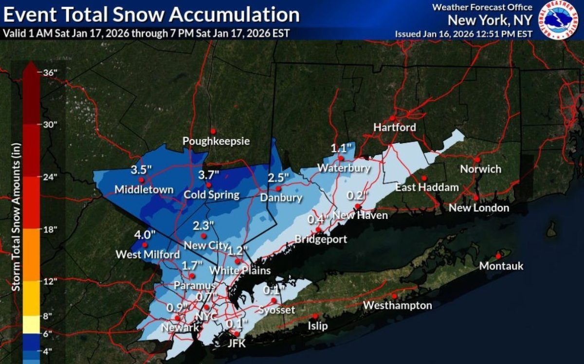 Alerta por lluvia y posible nieve este fin de semana en Nueva York