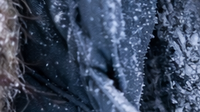 Persona con manos enrojecidas y entumecidas por frío extremo, señales de principio de congelamiento