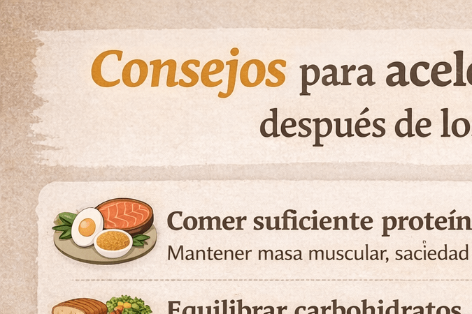 Infografía con consejos prácticos para bajar de peso y mejorar el metabolismo después de los 40 años