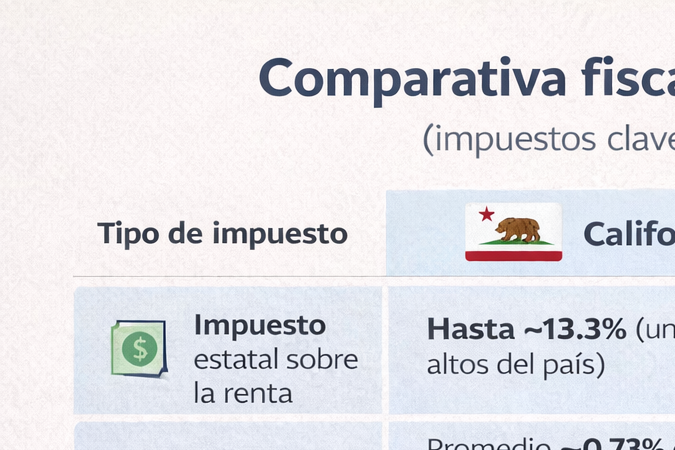 Tabel perbandingan pajak antara California dan Florida untuk kekayaan besar.