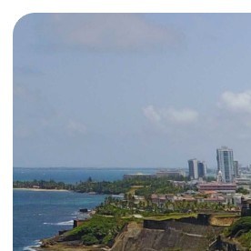 Vistas aéreas de Groenlandia y de Puerto Rico