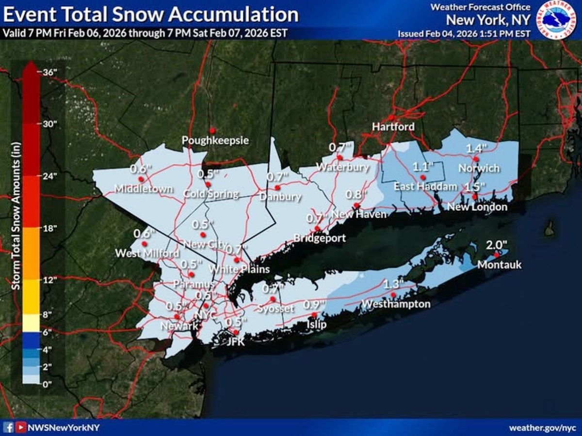 Más nieve en ruta a Nueva York la noche del viernes y seguirá el frío extremo