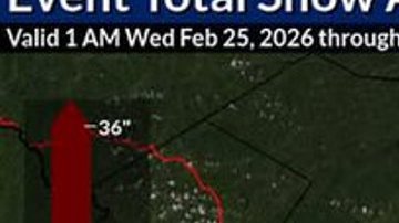 Pronóstico de nieve en NY el 25 de febrero 2026.