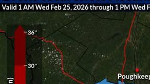 Pronóstico de nieve en NY el 25 de febrero 2026.