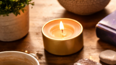 Persona leyendo el horóscopo en un periódico y en el teléfono móvil sobre una mesa con símbolos del zodiaco