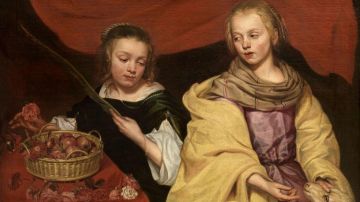 "Dos niñas como Santa Inés y Santa Dorotea"