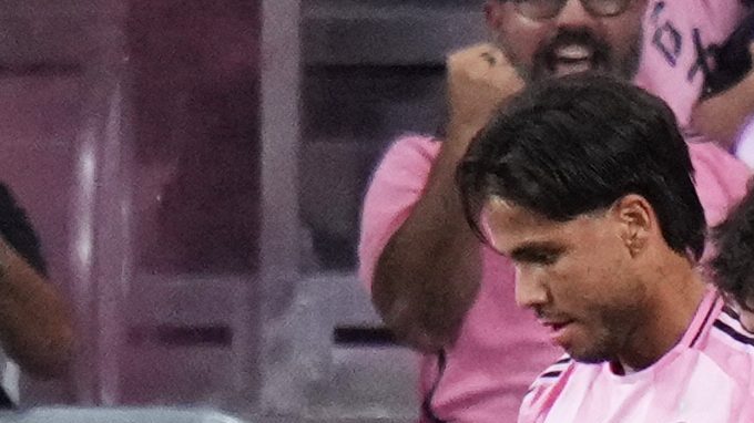 Messi celebra gol en el NU Stadium.