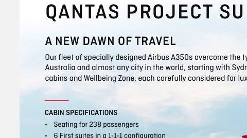Detalles del Airbus A350 «Proyecto Sunrise» (Amanecer) que ofrecerá vuelos directos desde NY y Londres a Sidney (Australia).