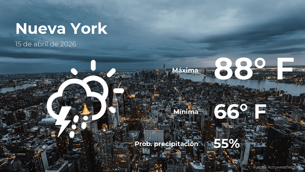 Nueva York: pronóstico del tiempo para este miércoles 15 de abril