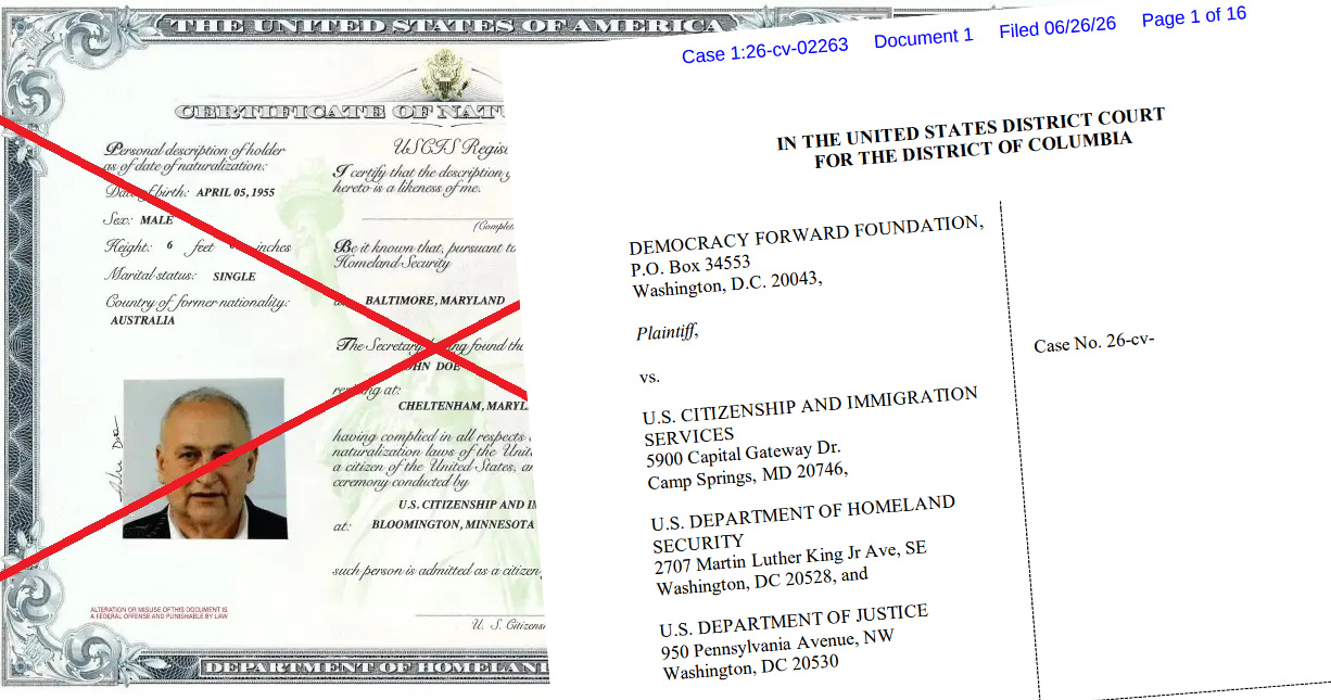 Democracy Forward presentó una demanda sobre el plan de desnaturalización de Trump.
