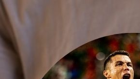 Imagen de desayuno con agucates y huevos, a un lado, la imagen de Cristiano Ronaldo