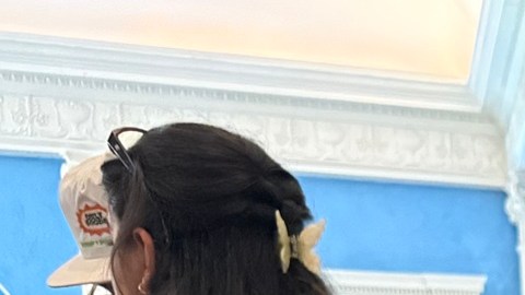 La legendaria Toñita durante una celebración puertorriqueña en Gracie Mansion.