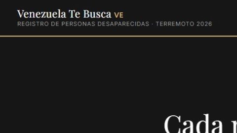 Registro "Venezuela Te Busca" para ubicar personas desaparecidas tras los terremotos de junio 2026.