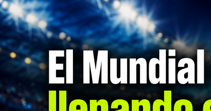 Imagen con un estadio iluminado, una pelota de fútbol y una barra de búsqueda, con una frase sobre cómo el Mundial también dispara preguntas básicas en Google.