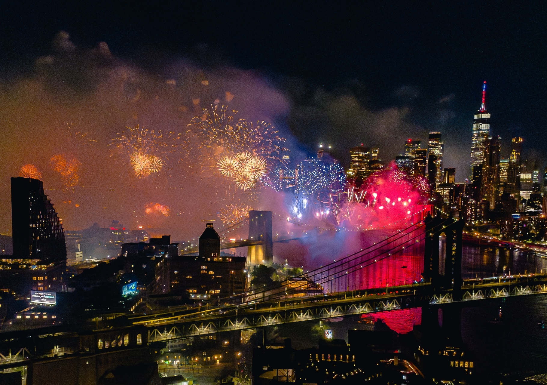 Incendios en el puente de Brooklyn durante espectáculo de fuegos artificiales de Macy’s por&hellip;