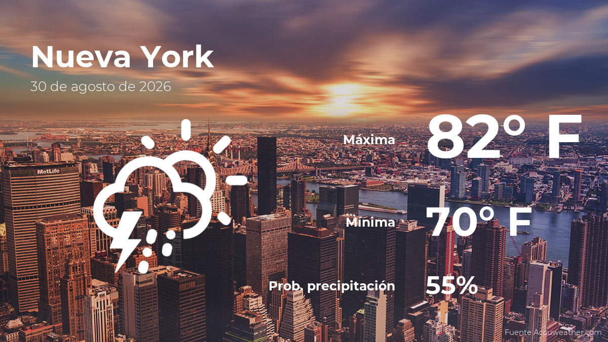 Nueva York: pronóstico del tiempo para este domingo 30 de agosto