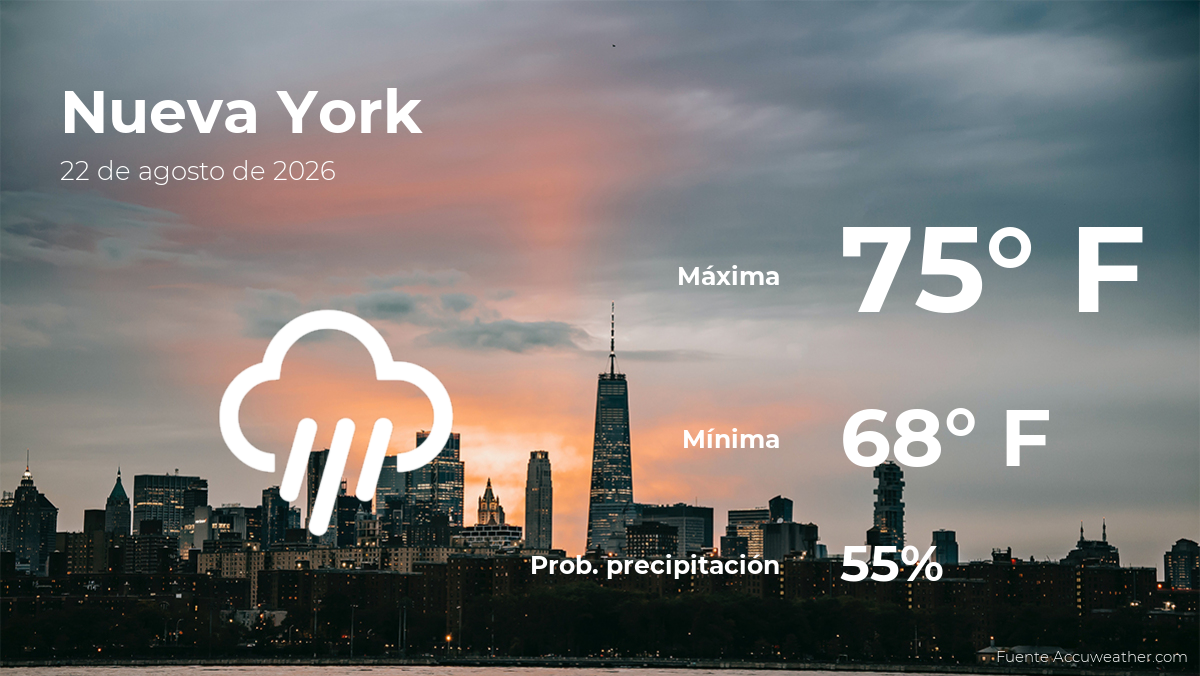 Nueva York: pronóstico del tiempo para este sábado 22 de agosto