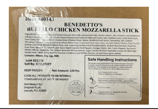 Revisa los congeladores de tu establecimiento: estos lotes de pollo Buffalo no aptos deben ser devueltos.