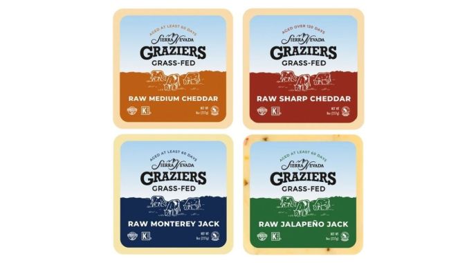 Variedad de quesos de leche cruda de la marca Graziers retirados del mercado estadounidense por posible contaminación con E. coli.