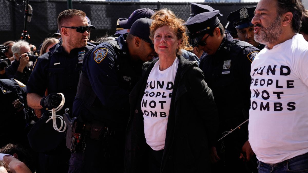 Susan Sarandon fue detenida en Nueva York durante protesta ante la ONU