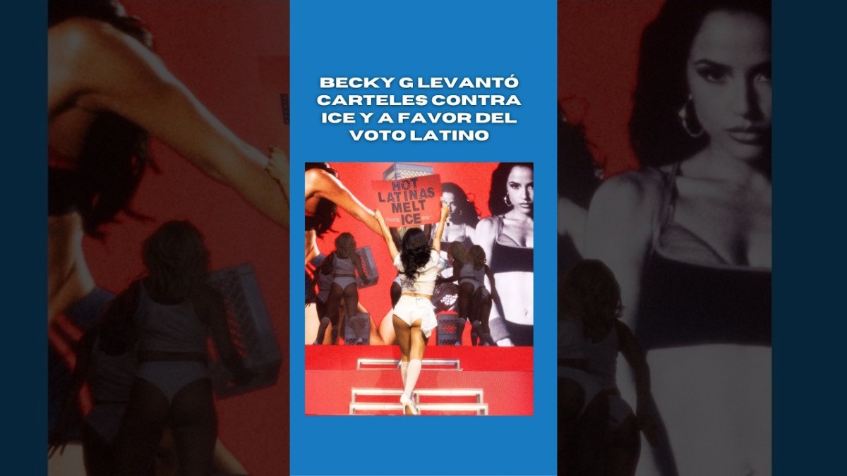 Becky G mostró carteles contra ICE y a favor del voto latino en Arizona ...